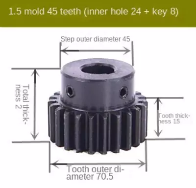 10pc 1.5 Die 45 Perforations 24 Keys 8 Bump Gear Motor Gear Spur Gear With Step • $448.55