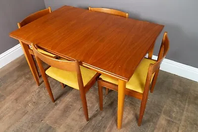 Vintage Retro Danish Teak Extending Dining Table And 4 Chairs • £875