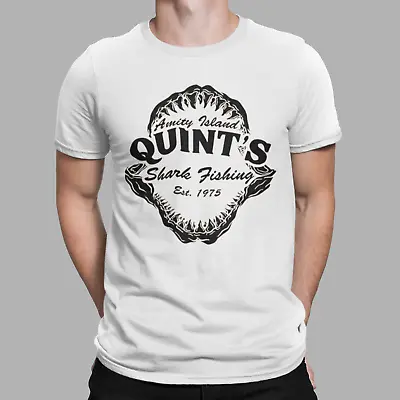 £6.99 • Buy Quints Fishing T-Shirt Shark Jaws Amity Island Movie Film Retro 70s 80s Gift Tee