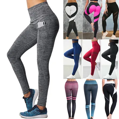 £6.99 • Buy Women Anti-Cellulite High Waist Yoga Gym Pants Tik Tok Push Up Leggings Trousers