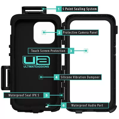 Ultimateaddons Motorcycle Waterproof Mount Case Compatible With IPhone 13/13 Pro • £49.99