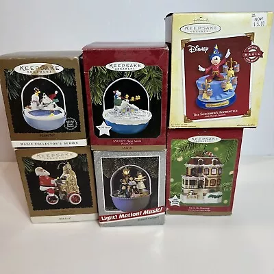 Hallmark Keepsake Magic Light And Motion Ornaments Christmas Lot Of 6 With Boxes • $74.98