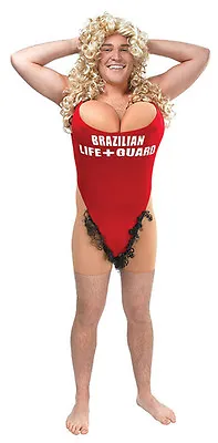 Lifeguard Anita Waxin Hairy Mary Red Bikini Mens Brazilian Swimsuit Fancy Dress • $30.34