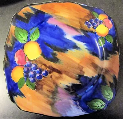 FAB 9  H & K Autumn Dark Blue Fruit Plate Hollinshead & Kirkham UK Tunstall • $19.99