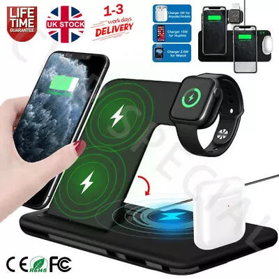 £19.99 • Buy 4 In 1 Fast Wireless Charger Station Dock For Apple Watch IPhone 14 13 12 Pro XS