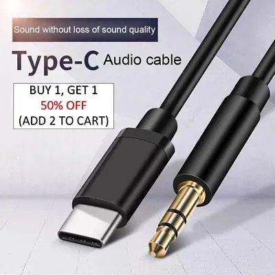 $3.99 • Buy Type C To Aux Cable USB Type-C Male To 3.5mm Cord Car AUX Music Audio Adapter