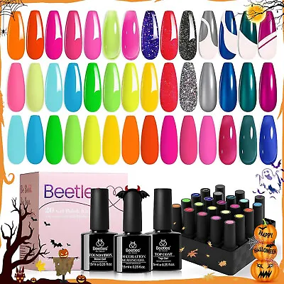 Beetles 20 Colors Gel Art Kit With 3Pcs Base Gel Glossy Top Coat And Nail Glue  • £37.49