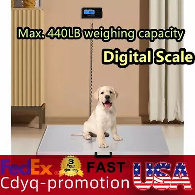 Digital Scale Floor Livestock Vet 440Lbs Stainless Steel Platform Shipping Scale • $136