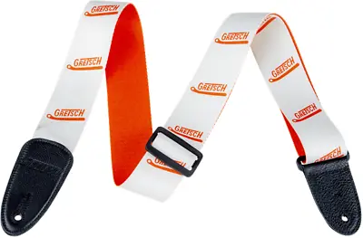 Gretsch Vibrato Arm Pattern Guitar Strap White And Orange • $14.29