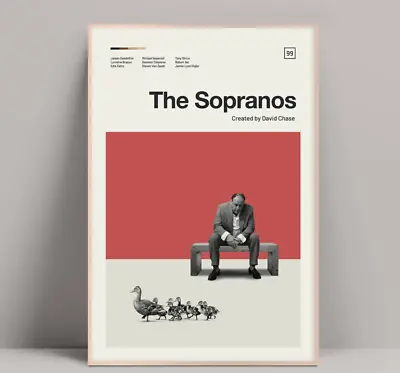 The Sopranos Sitting On The Chair James Gandolfini Lorraine Bracco Retro Poster • $27.99