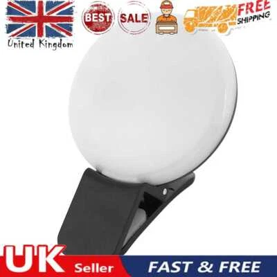 £6.09 • Buy Mini Q Selfie Ring Light Flash LED USB Clip Mobile Phone Fill Lamp (Black) UK