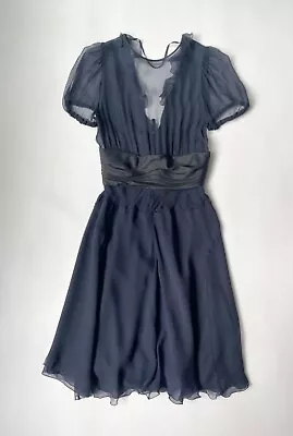 Miu Miu Blue Silk Voile Sash Dress Size 38/ Small • £350