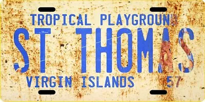 St. Thomas U.S. Virgin Islands Aluminum 1957 Weathered License Plate  • $14.95