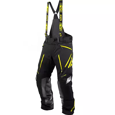 FXR Mens Renegade FX Snowmobile Pants Waterproof Black/HiVis Snow Bibs SIZE 2XL • $249.99