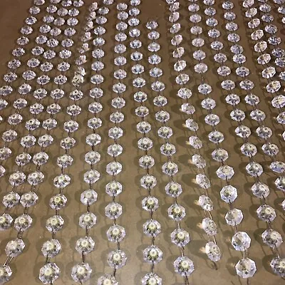 $12 • Buy (1) Antique Crystal Tapered Octagon Chandelier Lamp Glass Prism Chains Art Craft