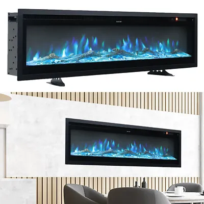 40 50 60 Electric Fire Wall Mounted Recessed Electric Fireplace With 9 LED Flame • £159.95