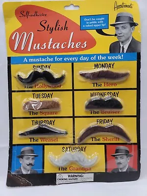 Self Adhesive Stylish Mustaches For Everyday Of The Week Halloween Costume NEW- • $11.69