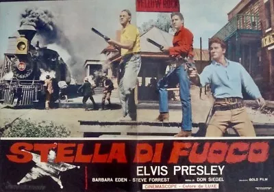 FLAMING STAR ELVIS PRESLEY Italian Fotobusta Movie Poster 2 R1966 • $125