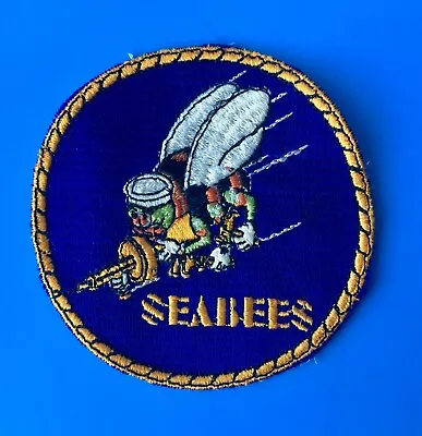 Navy SeaBees Vintage Embroidered Fabric Patch 3.8 Inches • $12.75