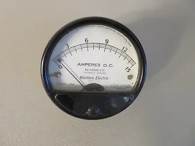 Vintage Western Electric Amperes D.C. Gauge Model # 324 Made In The USA • $15
