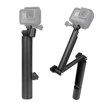 Foldable 3-Way Grip Arm Monopod Selfie Stick For GoPro Hero 12 11 10 9 8 7 6 5 4 • $31.56