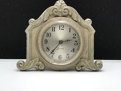 Vintage Art Deco Style Silver Sessions Mantle Clock Not Running • $27.99