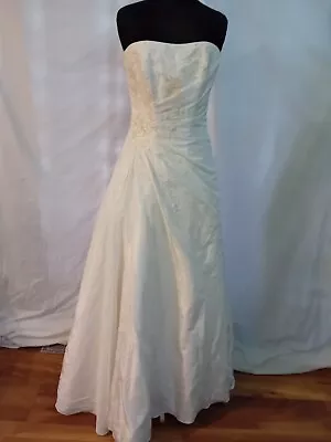 Wedding Dress Size 8 Ivory Taffeta Maggie Sottero Check Measurements U • £45