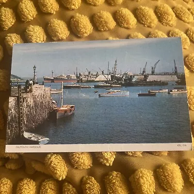 Falmouth Harbour Vintage Postcard Ships • £0.99