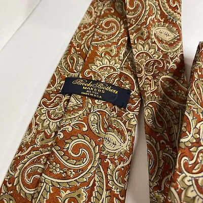 Brooks Brothers Makers Foulard Ancient Madder Paisley Tie Hand Made In USA.  A44 • $17.09