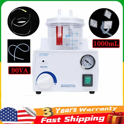 Portable  Dental Phlegm Suction Unit Emergency Medical Vacuum Aspirator Machine • $131.10