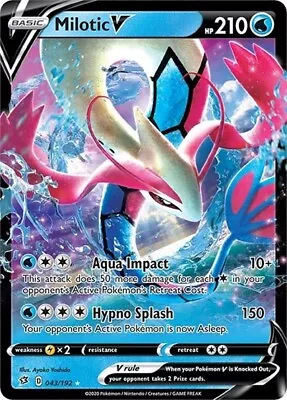 Pokémon TCG Milotic V Rebel Clash 043/192 Holo Ultra Rare • $1.49