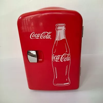 VTG Coca-Cola Mini Fridge 6 Can Cool Car Office Personal Portable 4 Liter 12V • $24.99