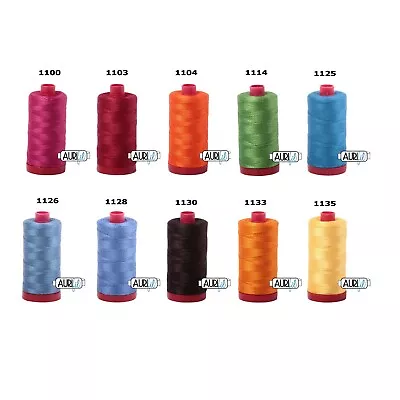 Aurifil 12WT LARGE SPOOLS Solid Variegated Mako Cotton Thread - 386 Yards Each • $13.40