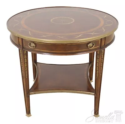 L54987EC: THEODORE ALEXANDER Round Neoclassical Inlaid Center Table • $1695