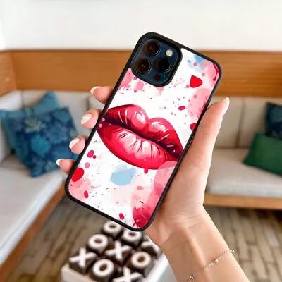 Kiss Stamps Lipstick Marks For IPhone 14 15 11 12 13 X XS XR Max Funny • $11.55