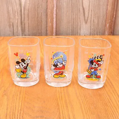 3 McDonald's & Disney World Mickey Millennium 2000 Celebration Glass Cup Tumbler • $39.99