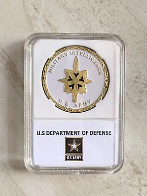 US Army MILITARY INTELLIGENCE Branch MI Special Agent Challenge Coin With  Case • $22.21