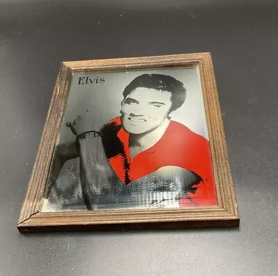 Vintage Elvis Presley Red T-shirt Small Framed Picture Mirror 7” By 9” • $12.42