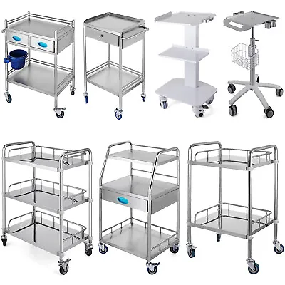 Medical Cart Hospital Stainless Steel Three Layers Serving Dental Lab Trolley GT • $77.99