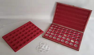 Coin Tray 40x Slots 30mm Clear Capsules 23mm £1 One Pound Storage Collection Box • £6.45