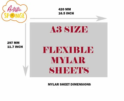 A3 Clear Blank Mylar Sheet 125 Micron 0.15mm Shilouette Cricut Stencil Material • £7.50