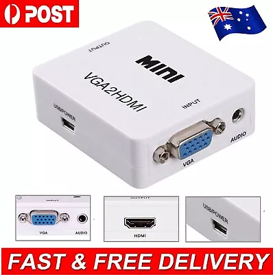 1080P HDMI Male To VGA Female Video Adapter Converter Chip Built-in USB Cable • $15.49