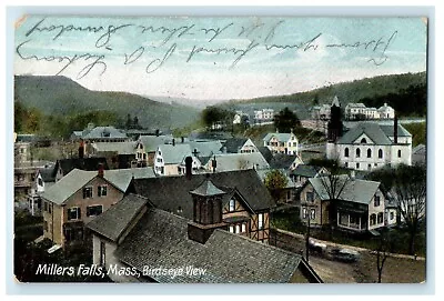 1908 Birds Eye View Of Miller's Falls Milford Massachusetts MA Postcard • $15.48