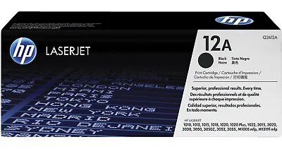 HP Q2612A BLACK Toner Cartridge - GENUINE • $190.37