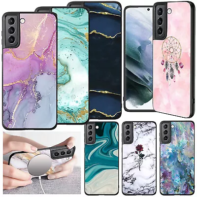Marble Design Rubber Phone Cover For Samsung Galaxy S24 S23 S22 S21 S20 FE Case • £5.27