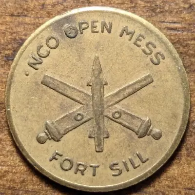 NCO Open Mess Fort Sill Oklahoma OK 5¢ Missile Pictorial Military Trade Token • $11.99