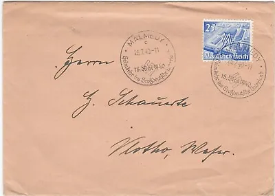 German Cover 1940 Malmedy Swastika Cancels WW11 • $3.65