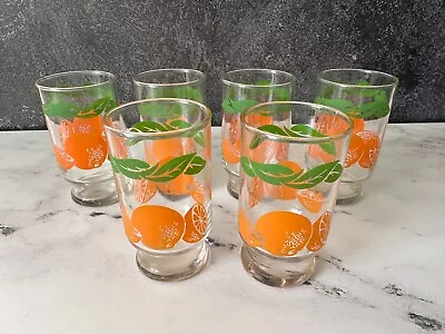 Set Of 6 Vintage Anchor Hawking Orange Juice Glasses • $50