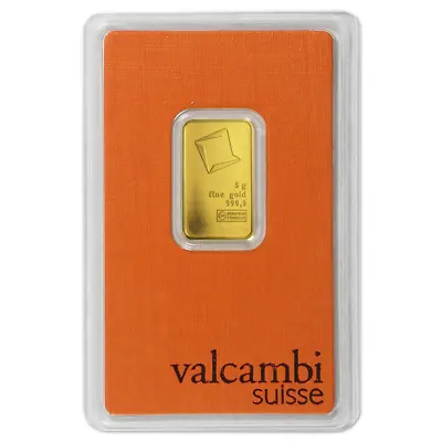 5 Gram Valcambi .9999 Fine Gold Bar In Assay • $405.72