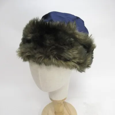 Jack Murphy Ladies Day Racing Hat 56cm Blue Faux Fur Trim Races Equine Horse • £25.50